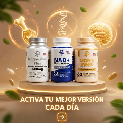Trío Vitalidad Máxima (Magnesio+ Melena de León + Nad Resveratrol)