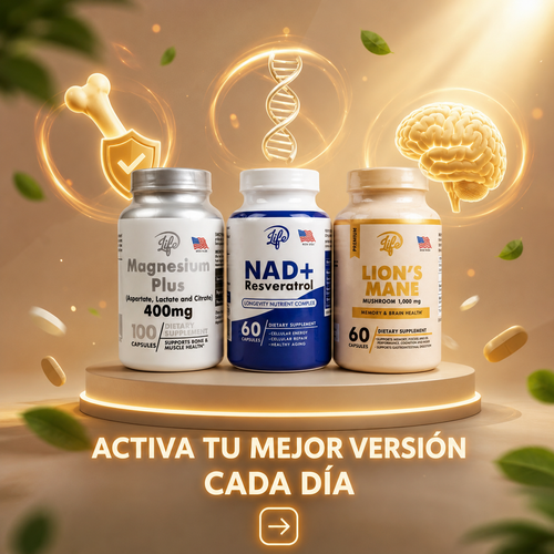 Trío Vitalidad Máxima (Magnesio+ Melena de León + Nad Resveratrol)