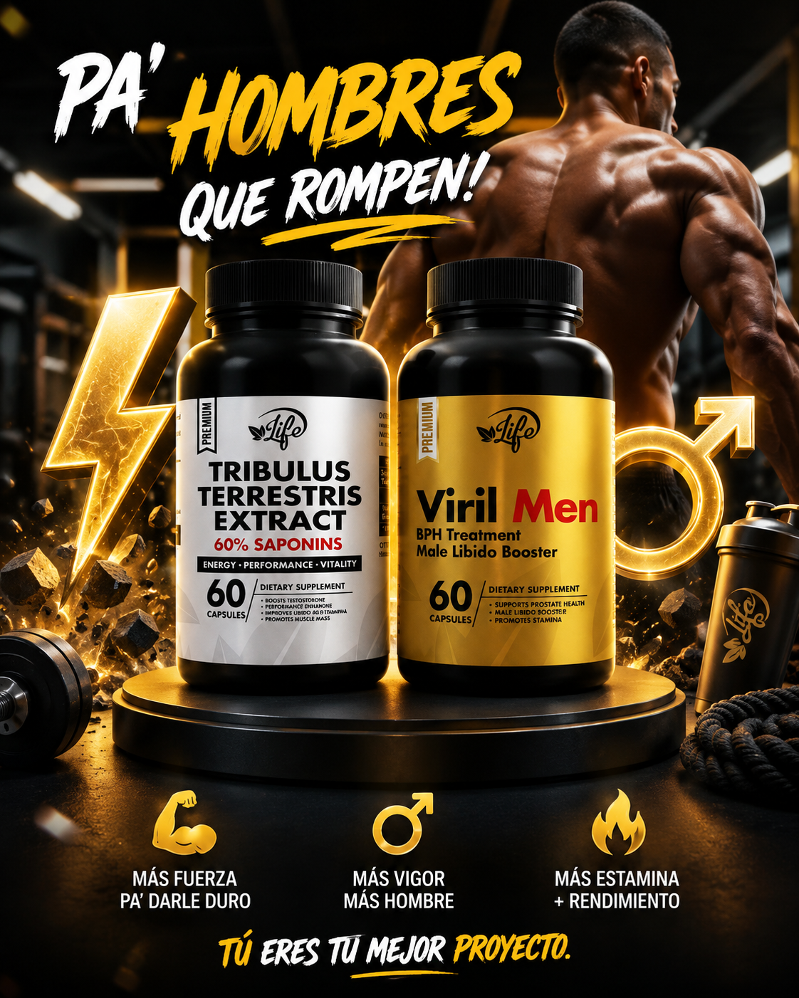 COMBO FUERZA Y RENDIMIENTO MASCULINO