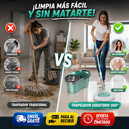 TRAPEADOR GIRATORIO 360 CON BASE DE ALUMINIO