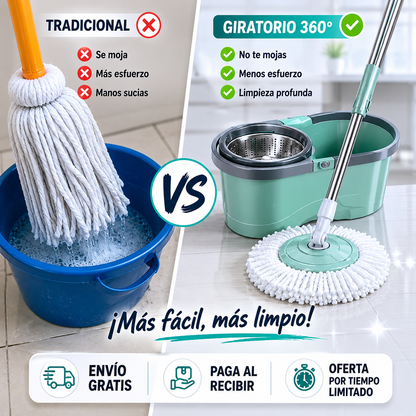 TRAPEADOR GIRATORIO 360 CON BASE DE ALUMINIO