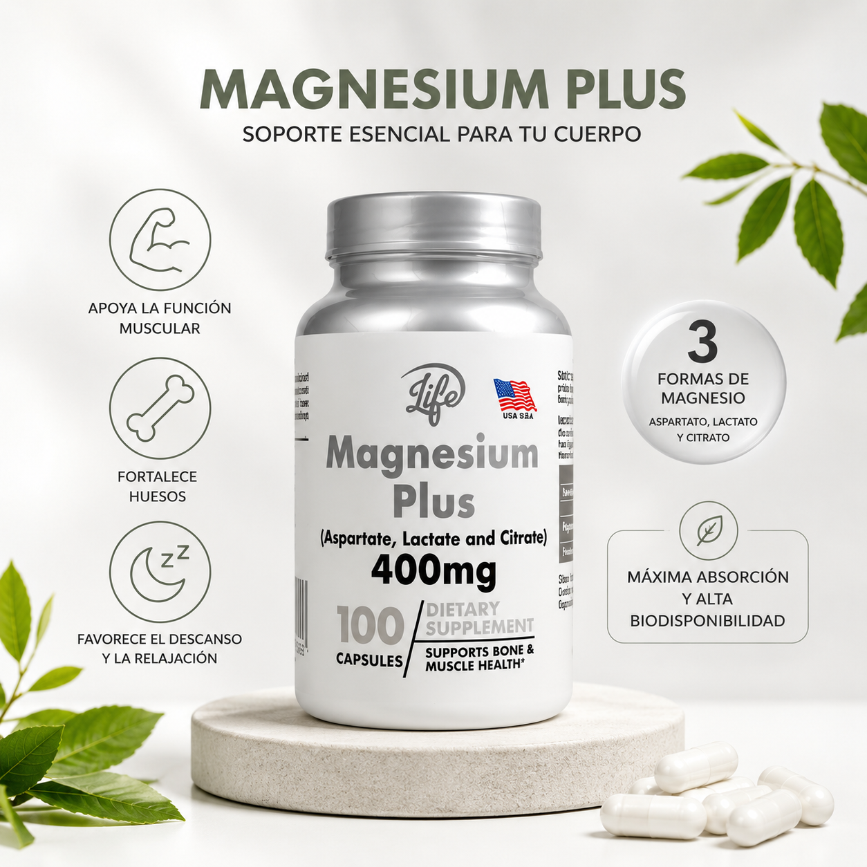 Trío Vitalidad Máxima (Magnesio+ Melena de León + Nad Resveratrol)